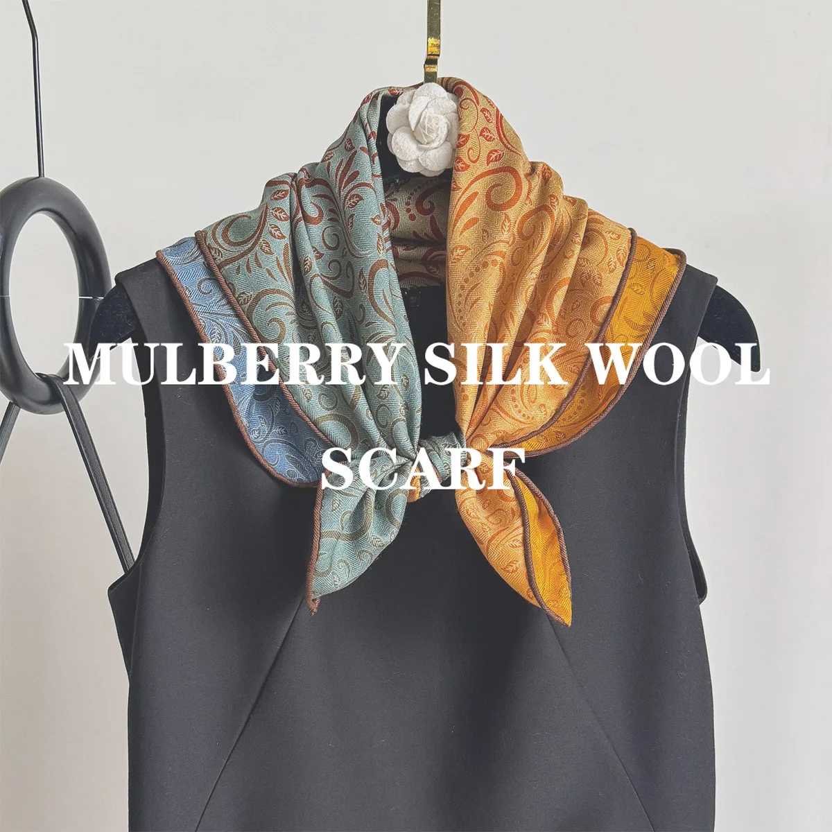 

Новый квадратный шарф из чистой шелковой шерсти 62 см, шейный платок, роскошная повязка для волос, платок, бандана, шаль, завязка на шею, сумка для волос, хиджаб