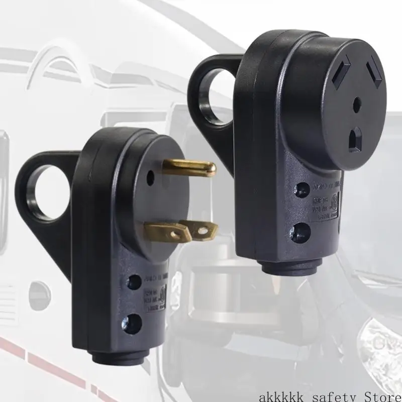 

XXFF Quick Install 125V Camping Power Connector Rear Loop Handle Strong Nylon Universal Compatibility for Long Trip Use