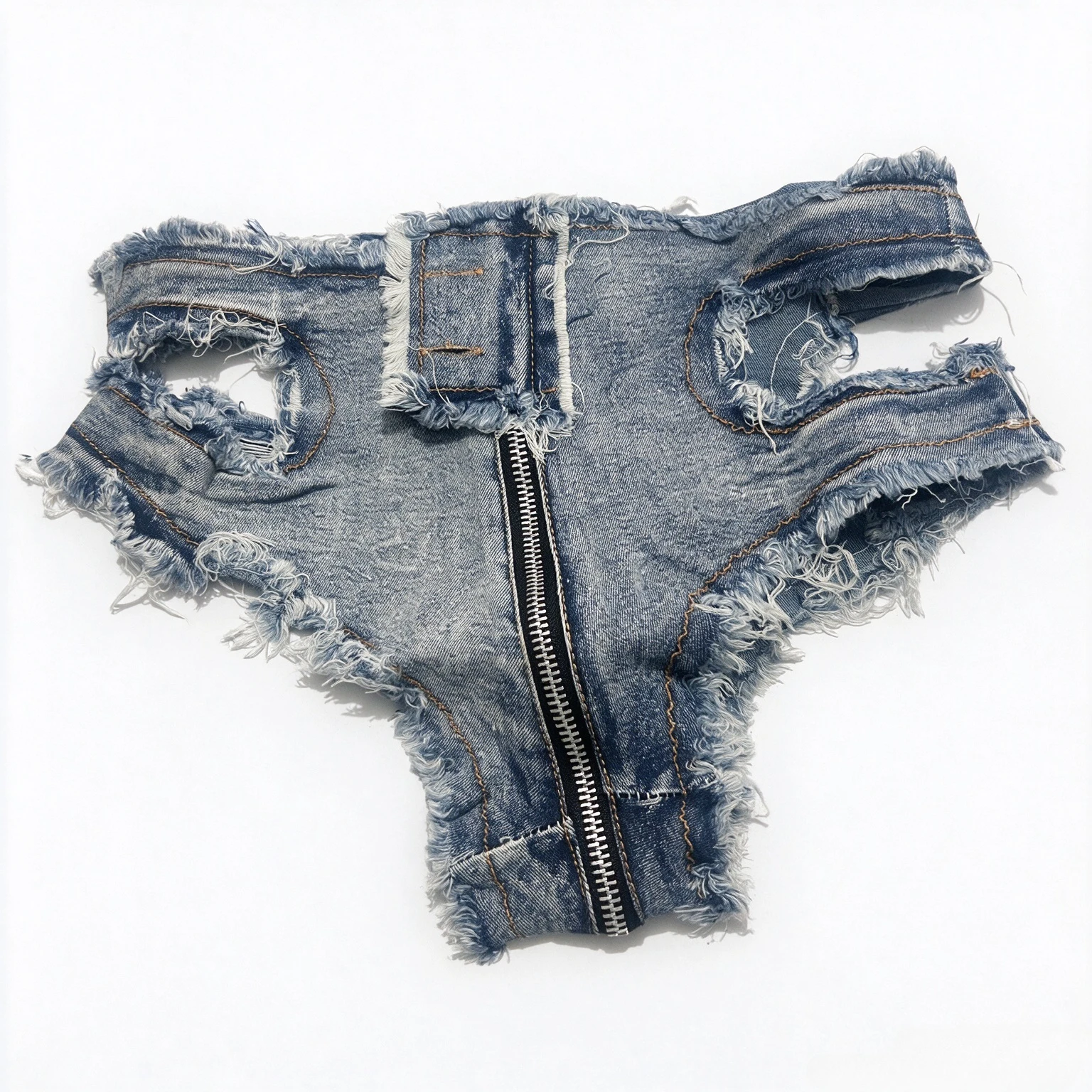 New Sexy Women Shorts Low Rise Ripped Denim Open Crotch Hole Denim Shorts Jeans Nightclub