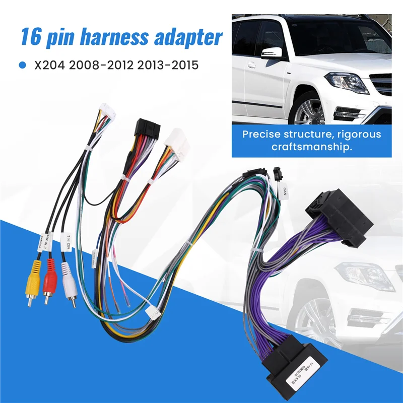 

Portable Car 16Pin Wiring Harness Adapter Canbus Box Decoder Android Radio Power Cable For Benz GLK X204 GLC X253 2013-2015