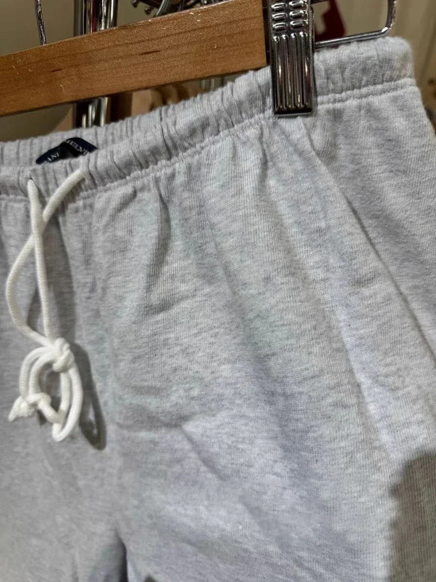 Pantalones de chándal rectos con cordón para mujer, pantalón largo de algodón suave de cintura alta, ropa de calle informal Vintage, Y2k, otoño