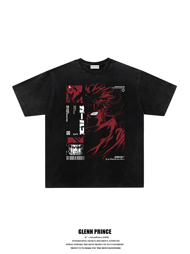 

GPstudio Short Sleeve Cotton T-Shirt Men's Summer Fashion Brand Teenage Half Sleeve Body T-shirt Printed round Neck