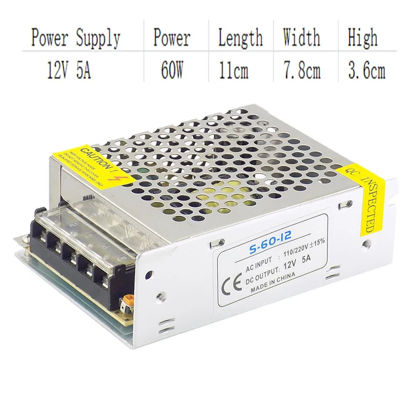 DC Power Supply Transformer, Switching LED Driver, Strip Light Switch Adapter, D1, 12V, 1A, 2A, 3A, 5A, 10A, 15A, 20A, 30A, 110V