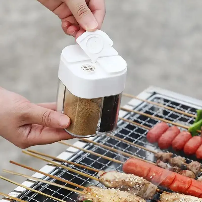 Tarro de condimentos 4 en 1 para acampar, senderismo, parrilla de cocina al aire libre, dispensador de especias para barbacoa, suministros de acampada, accesorios de equipo de utensilios de cocina