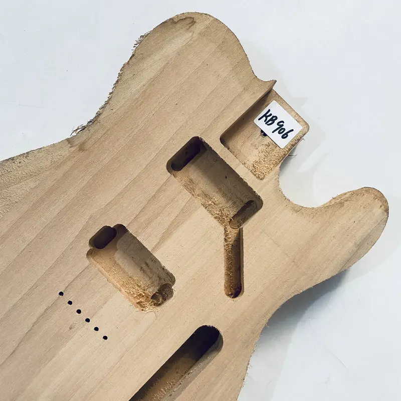 kB906 Tele Electric Guitar Body Solid Alder Wood HH Pickups 6 Strings Through for TL Replace and DIY Unfinished Surface Dirty