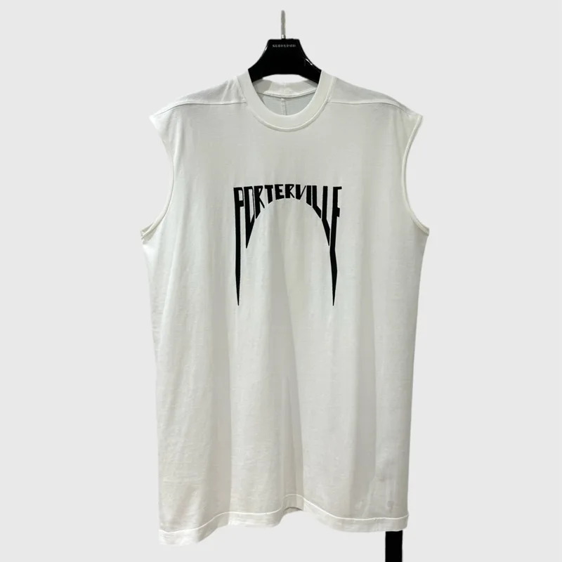 HKSH 2026 Spring Summer New Printed Vest Men Tide Dark Women Round Neck Loose Streetwear American Vintage Sleeveless Top HK3851