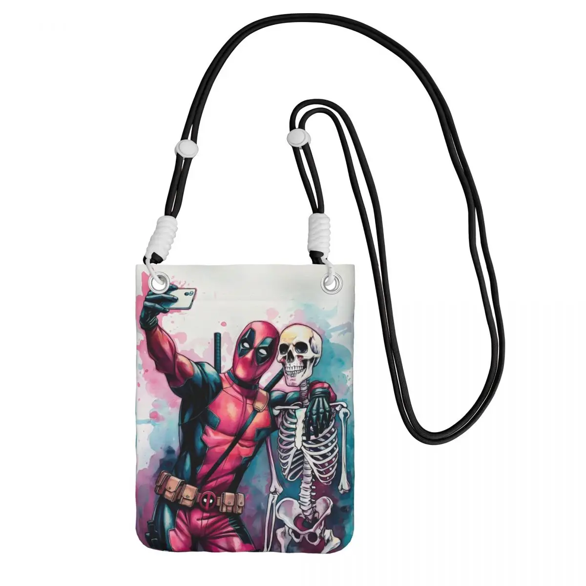 

Custom Cool Deadpool Mobile Phone Bag Men Women Superhuman Shoulder Crossbody Bag City Walk Adjustable Length
