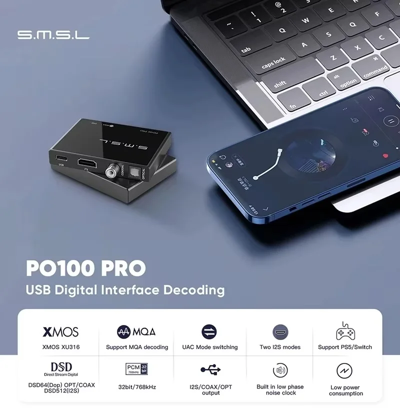 SMSL PO100 PRO Audio Decoder U - Audio Interface Usb 8 Channel review and price