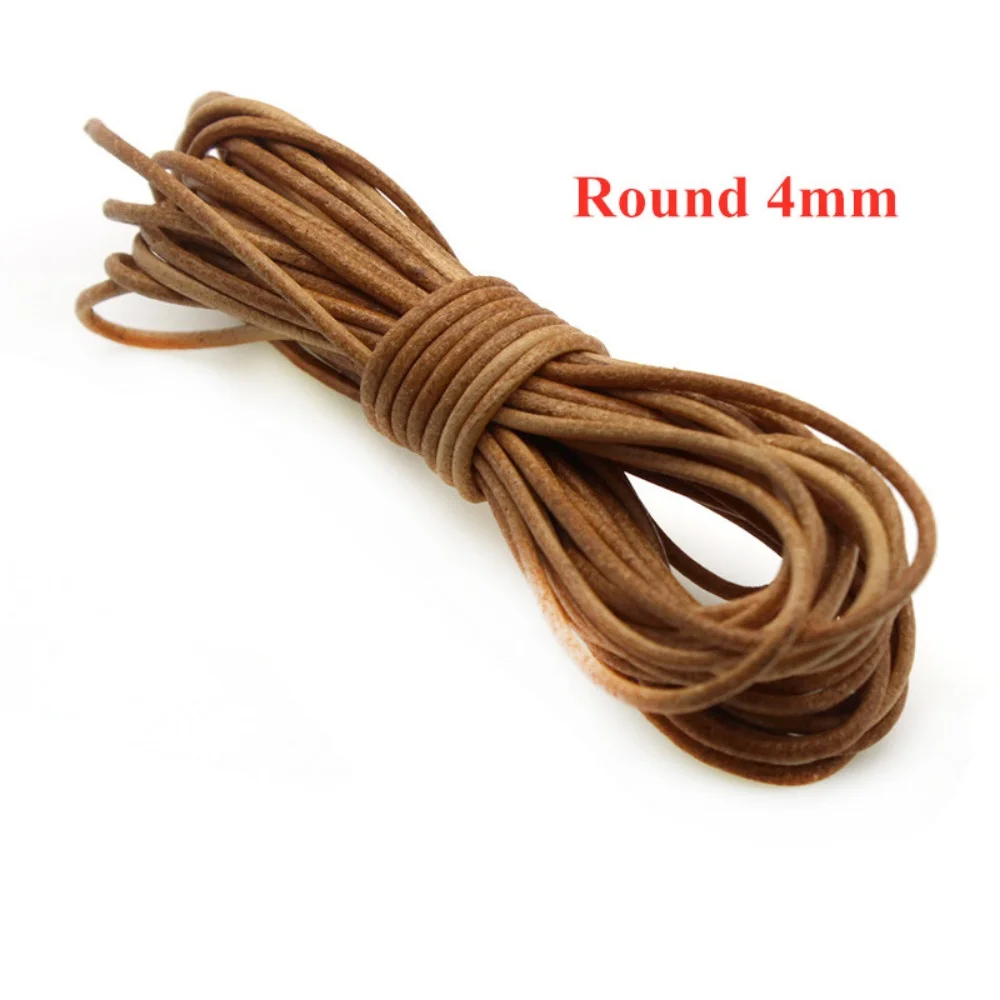 2Meter 1-6mm Genuine Cow Round Flat Leather Cord for Bracelet Necklace Leather Strap Rope String DIY Jewelry Making Accessories