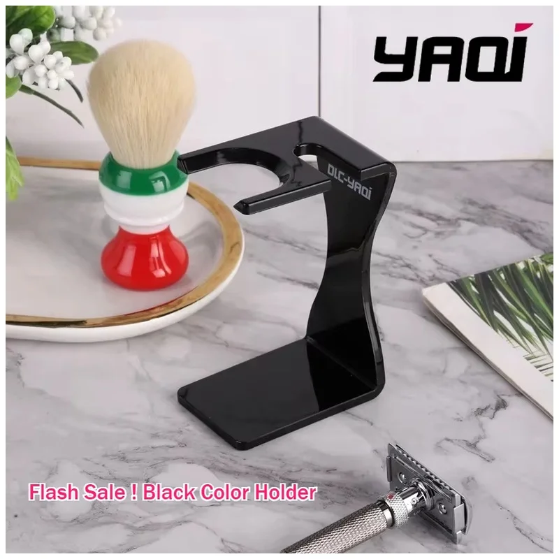 YAQI Creamy Black Color Shaving Brush and Razor Holder Men Shaving Products Men's Grooming Accessories Fast Shipping Mens Gift
