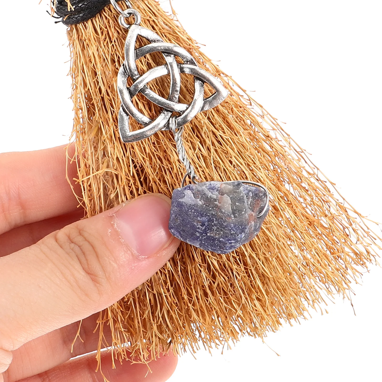 

Mini Broom Props Witch Sweep Halloween Decorations Straw Broomstick Supply Small