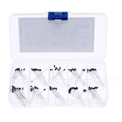100pcs 10Values NTC Thermistor Thermal Resistor Assorted Kit MF52AT Resistors set 1K 2K 3K 4.7K 5K 10K 20K 47K 50K 100K 5% 3950B