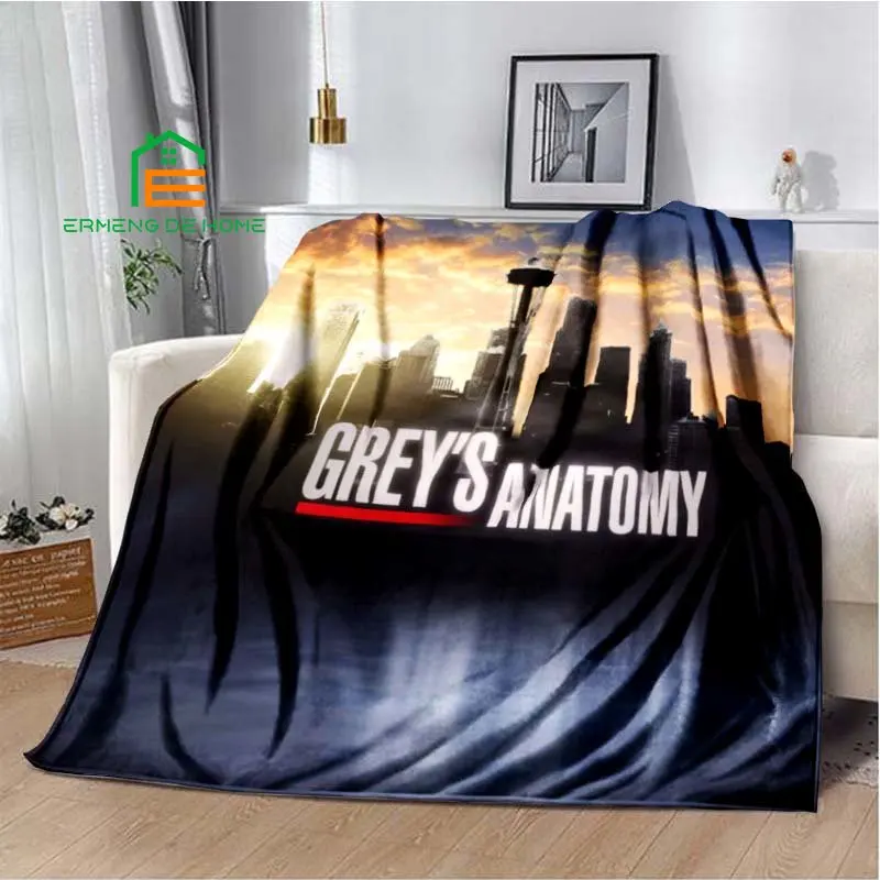 Greys Anatomy Pattern Throw Blanket Warm Blanket for Home, Picnic, Travel, Office,Plane for Adults, Kids, Elderly 5 Sizes