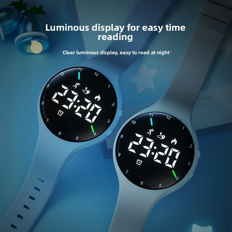 Multifunctional Student Smart Watch Waterproof Swimming Pedometer Simple Korean Style for Middle School