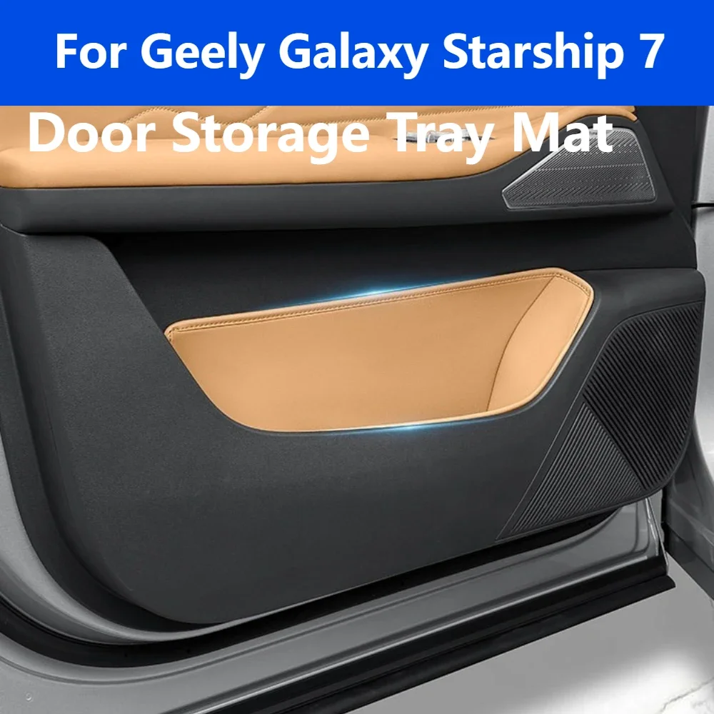 Fit For Geely Galaxy Starship 7 EM-i Door Storage Tray Original Car Color Leather Protection Organizer Bag Interior Accessories