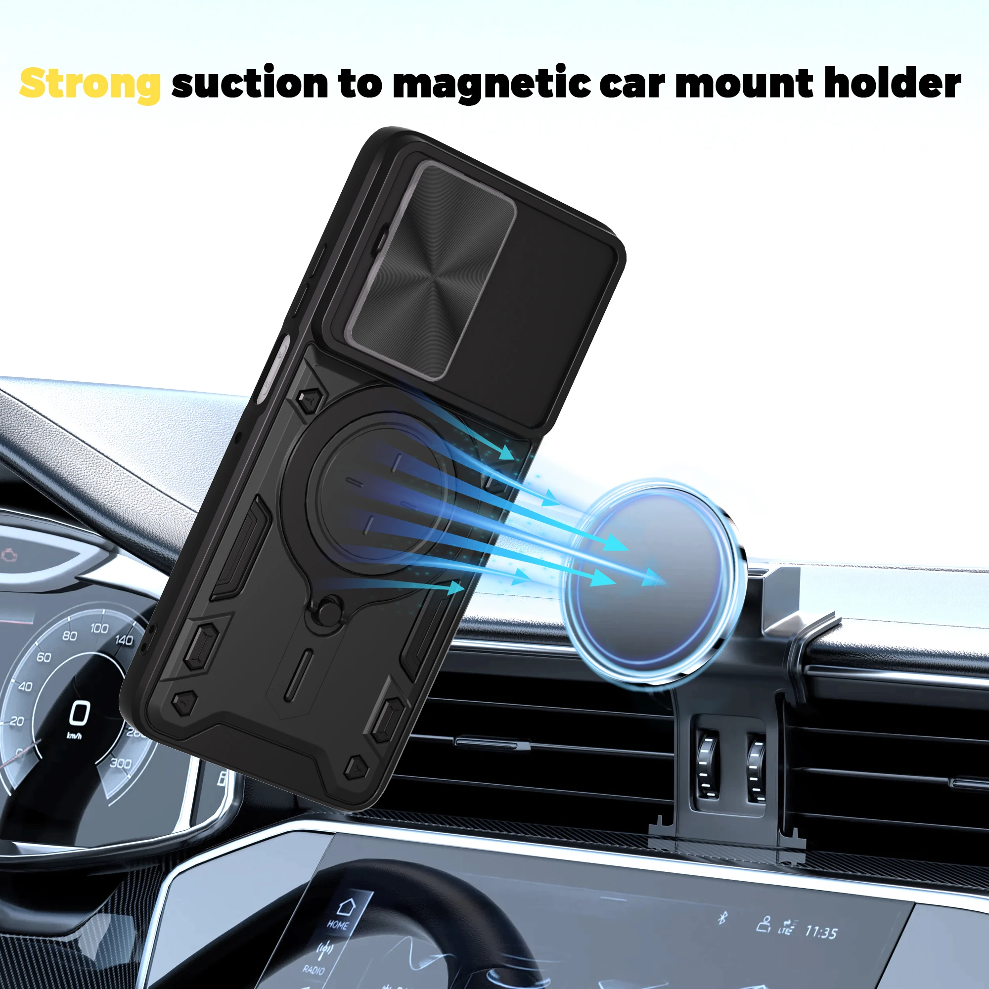 Slide Kamera Fall für Motorola G86 G56 Fall Rüstung Magnetische Ring Ständer Schutz Telefon Abdeckung für Motorola Moto G86 G56 Capa