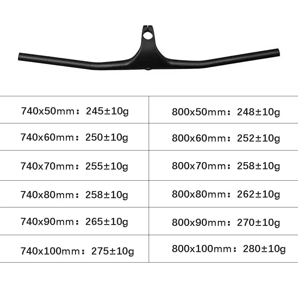 Elitaone Carbon MTB 핸들바 28.6mm -20도 통합 조종석 핸들바 스템 50-100mm 산악 자전거 자전거 부품