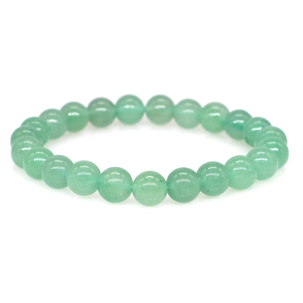 Minimalistisches Naturstein-Armband aus grünem Aventurin, Unisex, 4/6/8/10 mm, Buddha-Perlenarmband, Meditation, Yoga, Freizeitzubehör