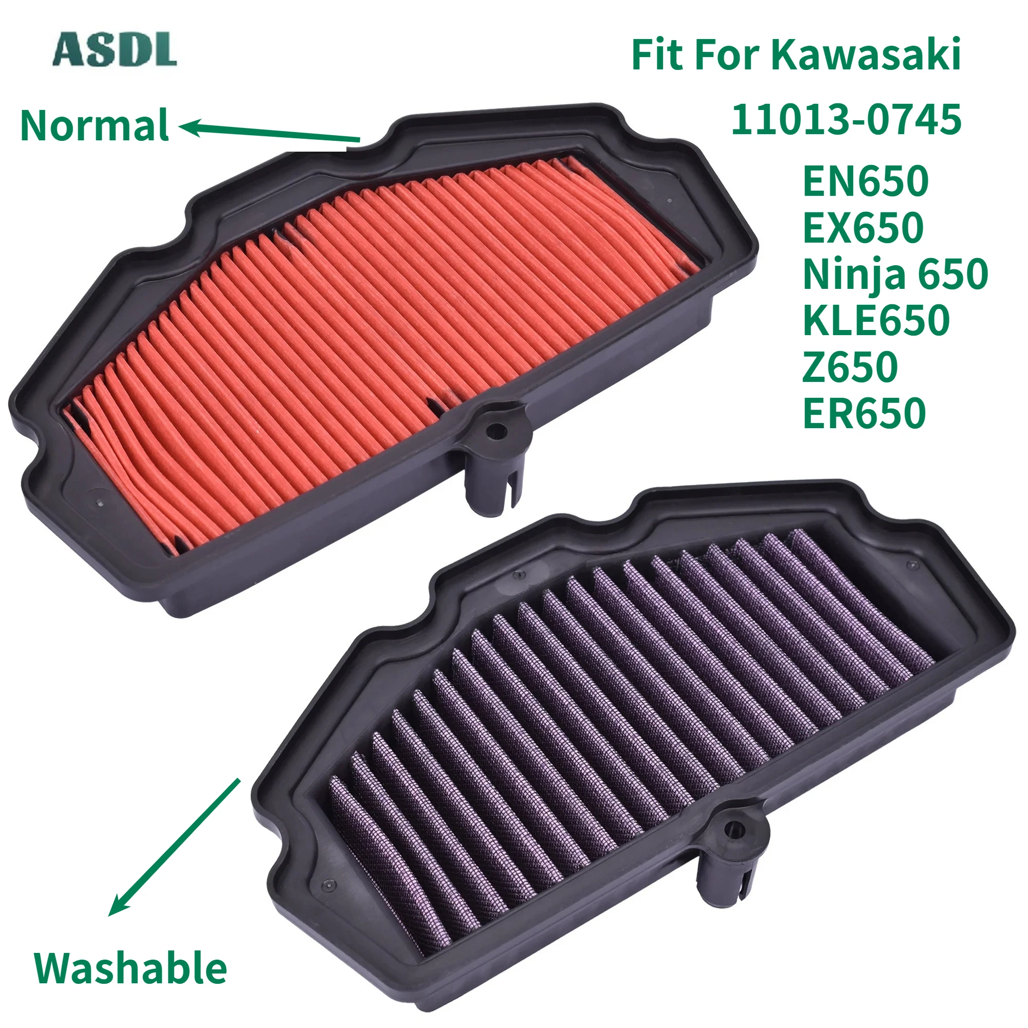 

2610 Motorcycle Air Filter Cleaner For Kawasaki EN650 Vulcan-S EX650 Ninja 650 KLE650 Z650 ER650 2017-22 Z 650 RS 2022-2023