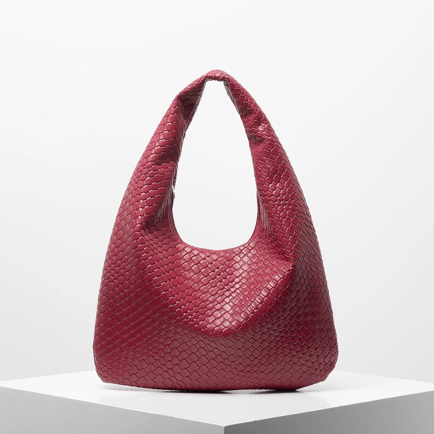 Vintage-Umhängetasche aus Kunstleder, Damenhandtasche, geräumige Tragetasche, Halbmond-Tasche, Tasche mit Reißverschluss, Alltagstasche für den Arbeitsweg (Muster zufällig). – Detail 13