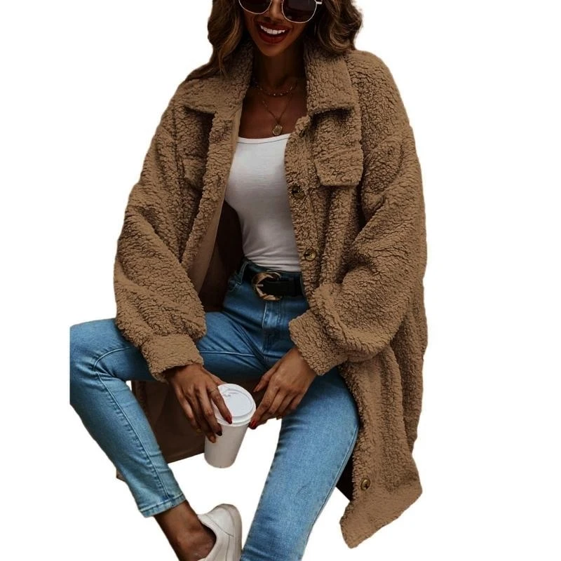 Y3NE Womens Winter Long Sleeve Fuzzy Fleece Open Front Cardigans Coats