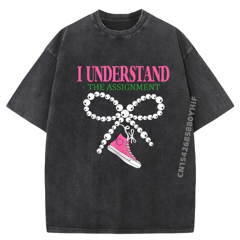 

I Understand The Assignment Chucks And Pearls Election Designer T Shirt Streetwear Washed Shirt Mens Clothes