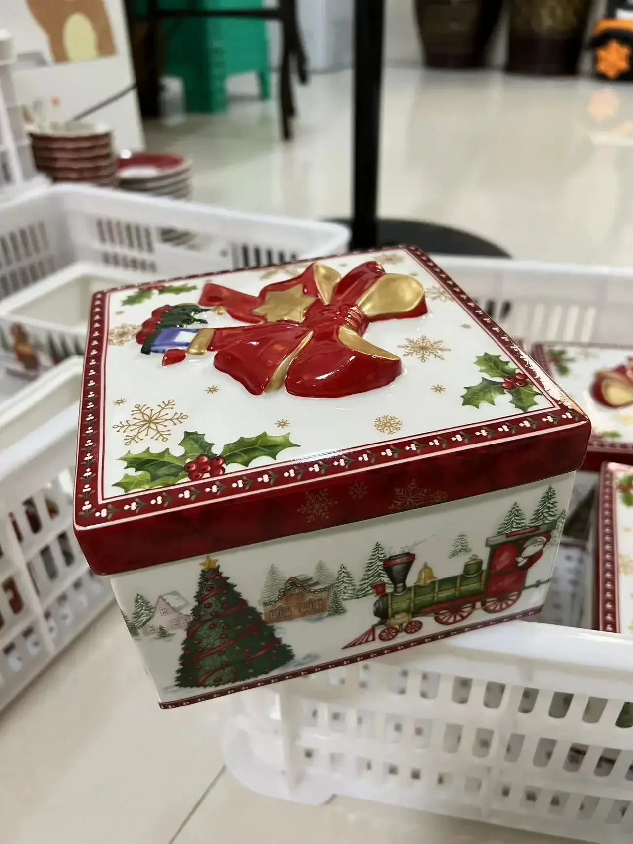 

German V Bao Tableware Christmas Biscuits Plate Dish Rectangular Plate Mug Plate Salad Dish