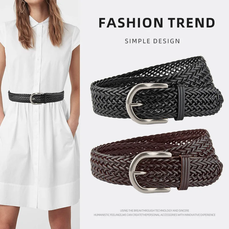 

Women's Vintage Knitted Corset Female Cummerbund Coat Waistband Dress Decration Wide Belt J1408