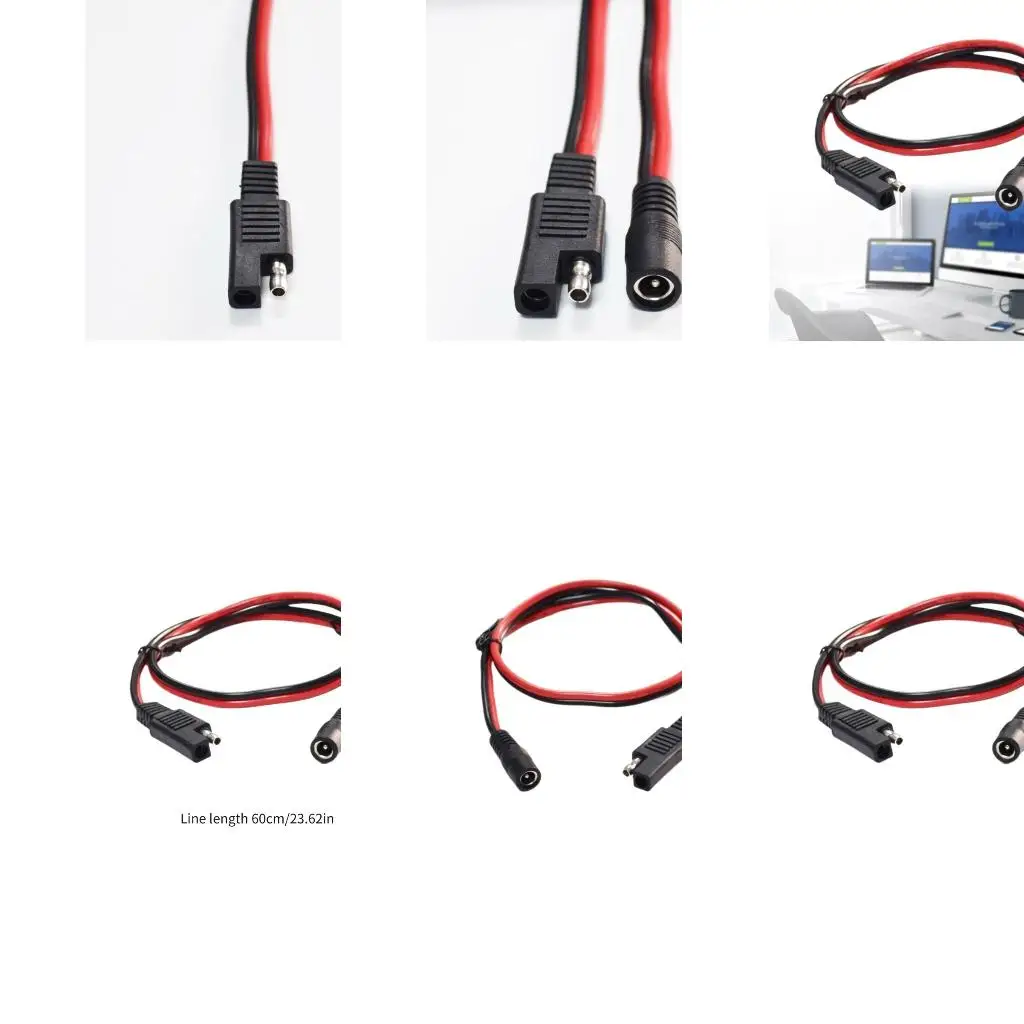 SAE to DC5.5x2.1mm Connection Cable 20A 240W for Car Motorcycles Solar Battery Cord