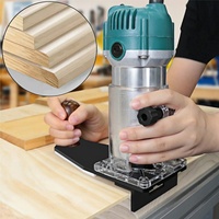 Precision Trimmer Router Transparent Base Kit, Multi Woodworking Trimmer Router Base Milling Guide Board Router Plunge Base Tool
