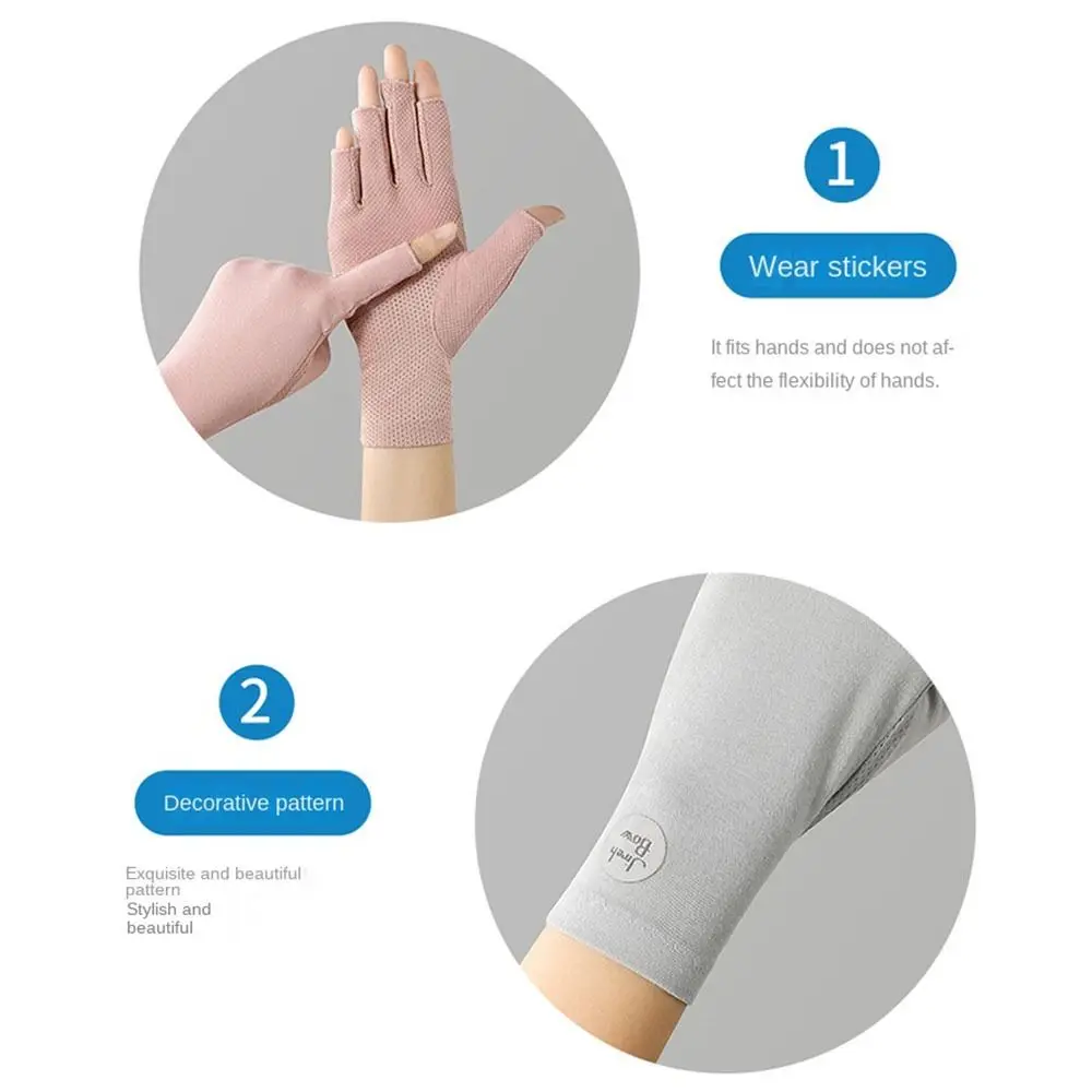 Guantes finos de ciclismo para mujer con pantalla táctil y protección solar
