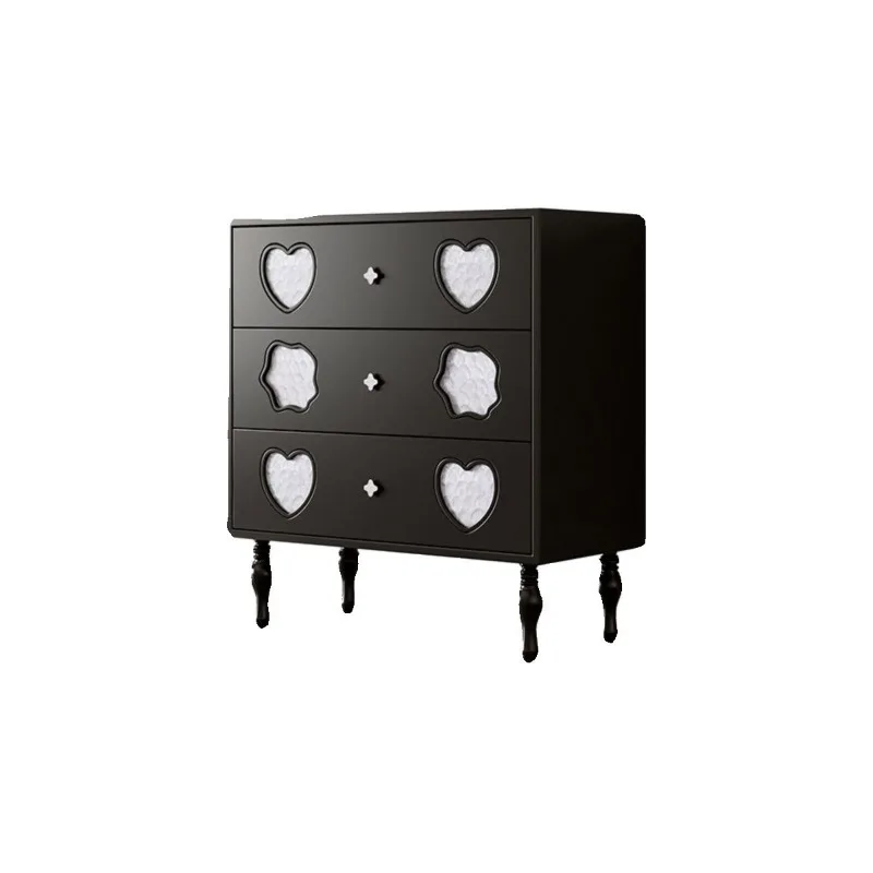 

solid wood porch American champagne home decoration living room dining side art storage cabinet