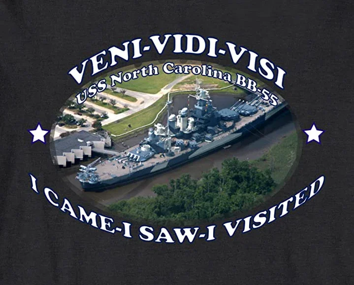 USS North Carolina BB-55 Museum T Shirt New 100% Cotton Short Sleeve O-Neck T-shirt Casual Mens Top Harajuku Streetwear