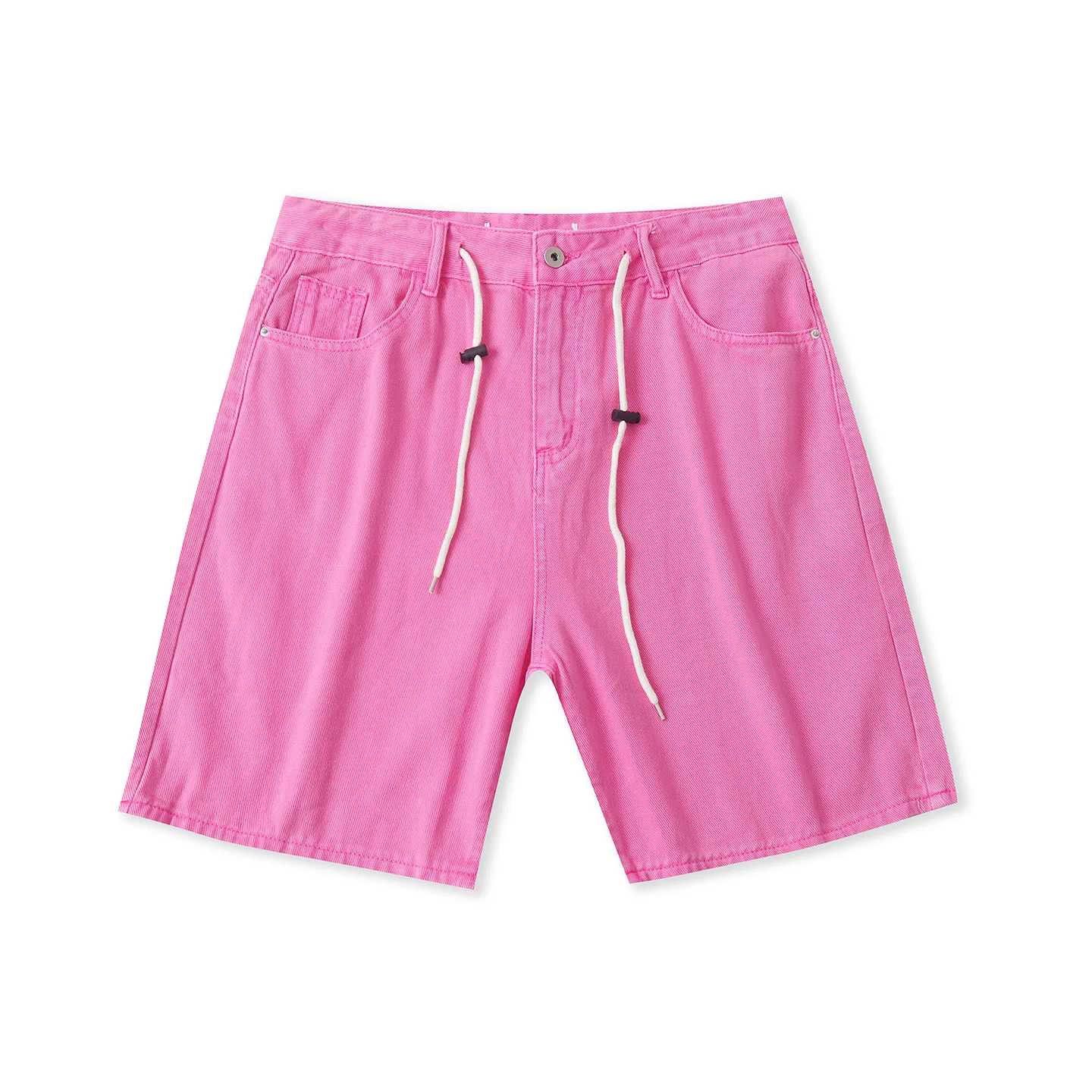 Candy Colored High Waist Five-Point Pants Spring Summer New Women's Versatile Loose Jeans with Multiple Pockets Casual Trousers