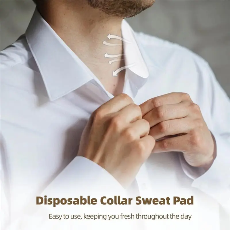 A44Z-100 PCS Disposable Neck Collar Sweat Pads For Men And Women, Fitted Neck Liners For Shirts