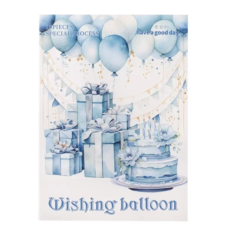 10Pcs Package Notebooks Wishing Supplies Stickers Balloon Writing sticker Pads Shell Light decorative School Scrapbook 141*94mm