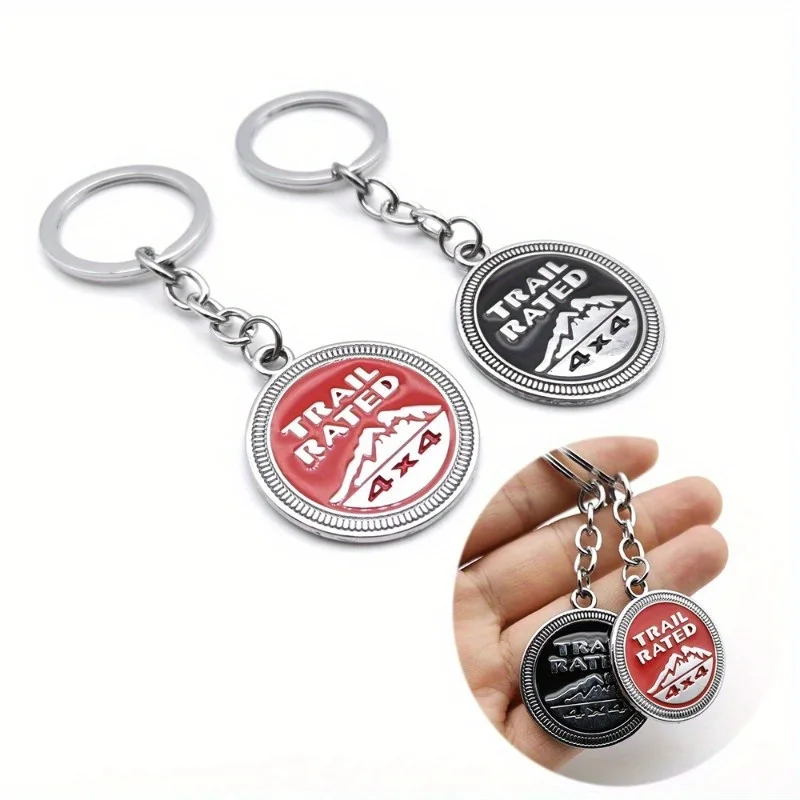 Car Keychain Car Parts Key Ring for Jeep Trail Rated Jeep Wrangler Renegade Liberty Grand Cherokee Compass Patriot Car Pendant