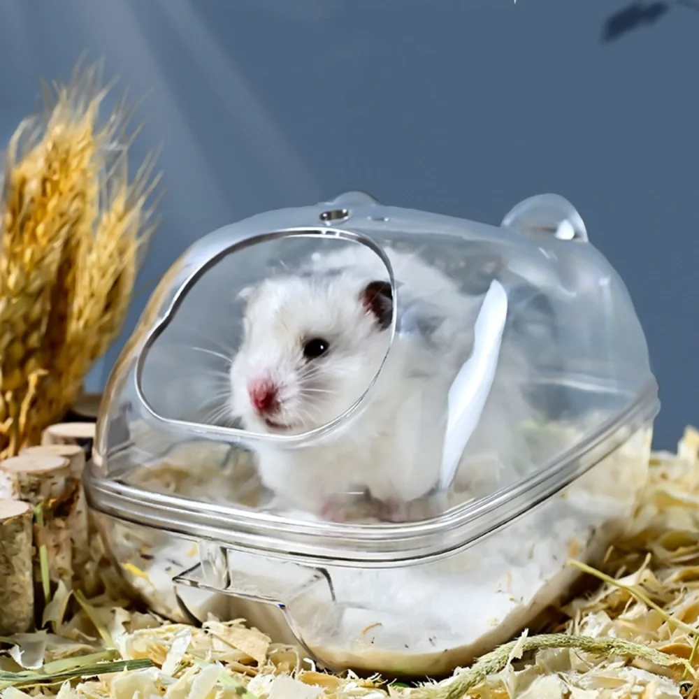 Hamster Bathroom Transparent Hamster Mouse Pet Toilet Cage Box Bath Sand Room Toy House Small Pet Supply Accessories