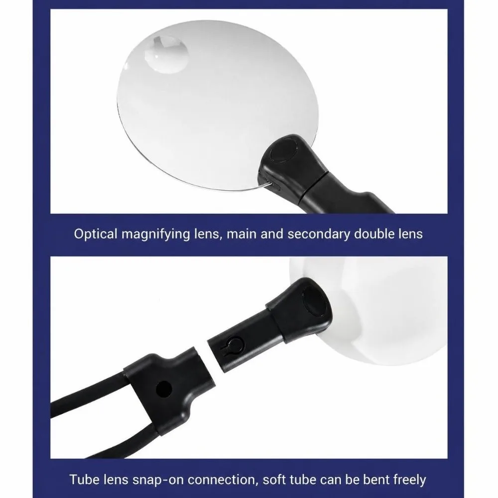 Detailed Working Hands Free Magnifying Glass 5X 10X Durable Neck Magnifier High Definition Portable Reading Magnifier Craft