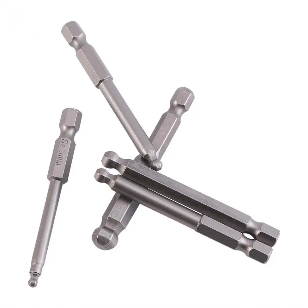 7Pcs Steel Ball Screwdriver Bits Set Magnetic High Precision Hex 2Mm-8Mm Ball End for Electric Hand Drills