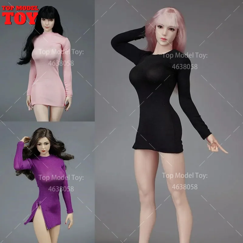 SA Toys SA018 1/6 Scale Sexiest Stretch Side Zipper Skirt Tight Dress Clothes Model for 12'' TBLeague/PH Action Figure Body