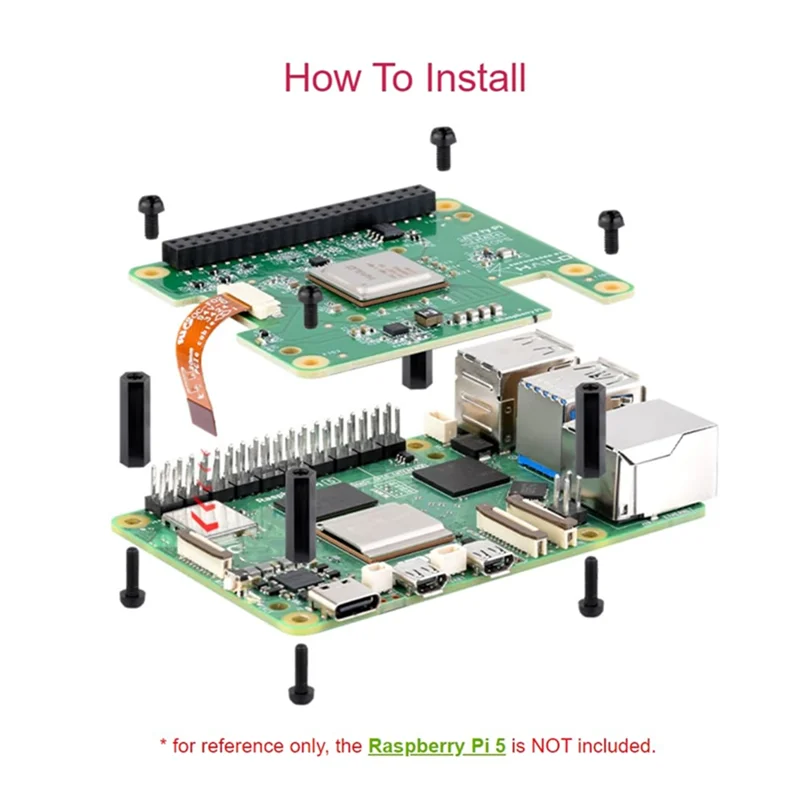 

AED6-For Raspberry Pi 5 AI HAT+, 26 Tops Hailo-8 AI Accelerator Module With Active Radiator Aluminum Alloy Case