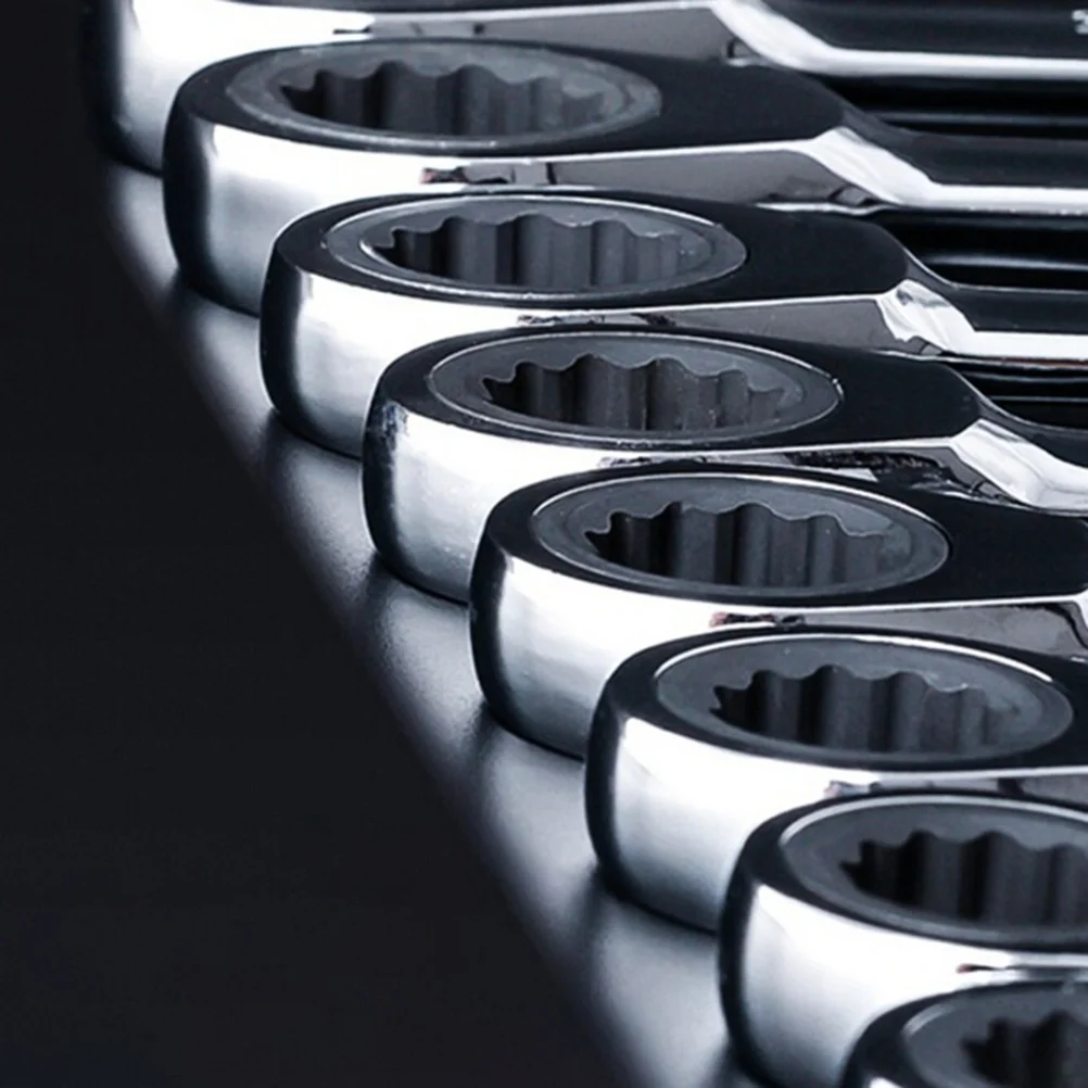 

6pcs 6Mm-11Mm Head Ratchet Wrench Set Offset Ring Spanner For Home Factory Ratchet Spanner Repair Tool Hand Tools