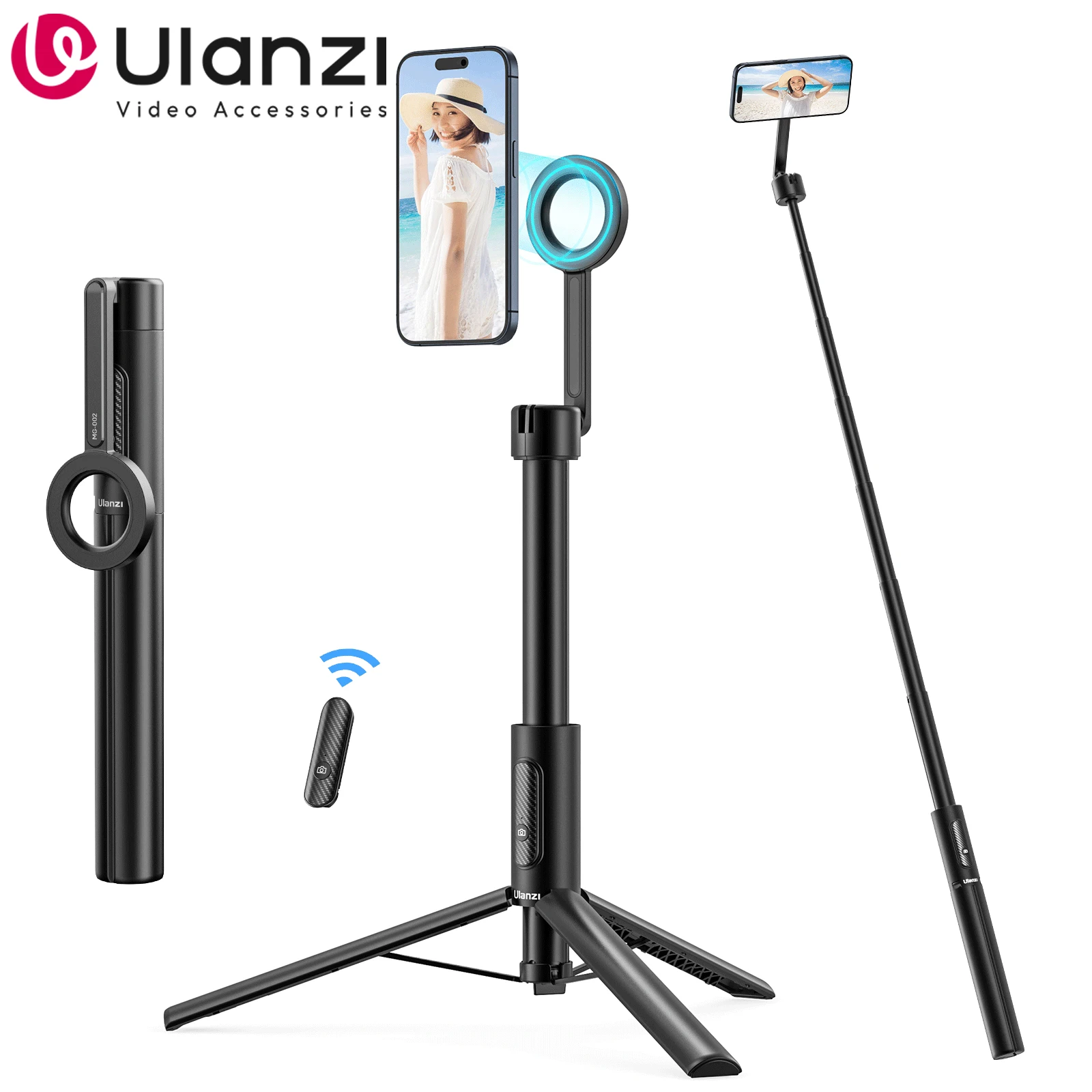 

Ulanzi 1.64M MG-002 Selfie Stick Tripod Magnetic For iPhone Samsung Xiaomi Huawei Desktop Stand Holder For Tiktok Video Shooting