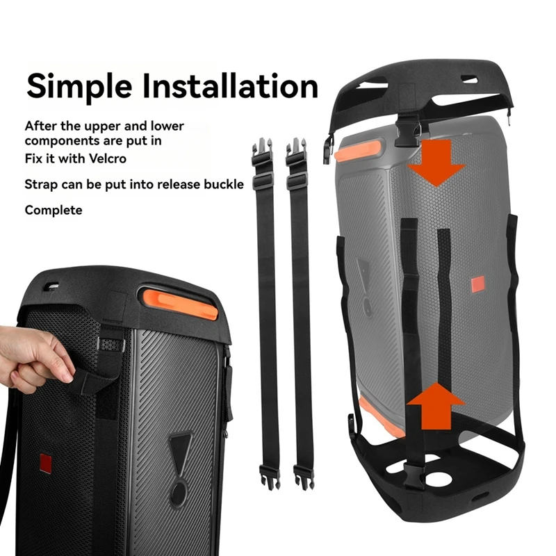 ABDE-Txesign حقيبة حمل للسفر لـ JBL Partybox 110 مكبر صوت EVA غطاء بديل واقٍ مع حزام كتف مزدوج