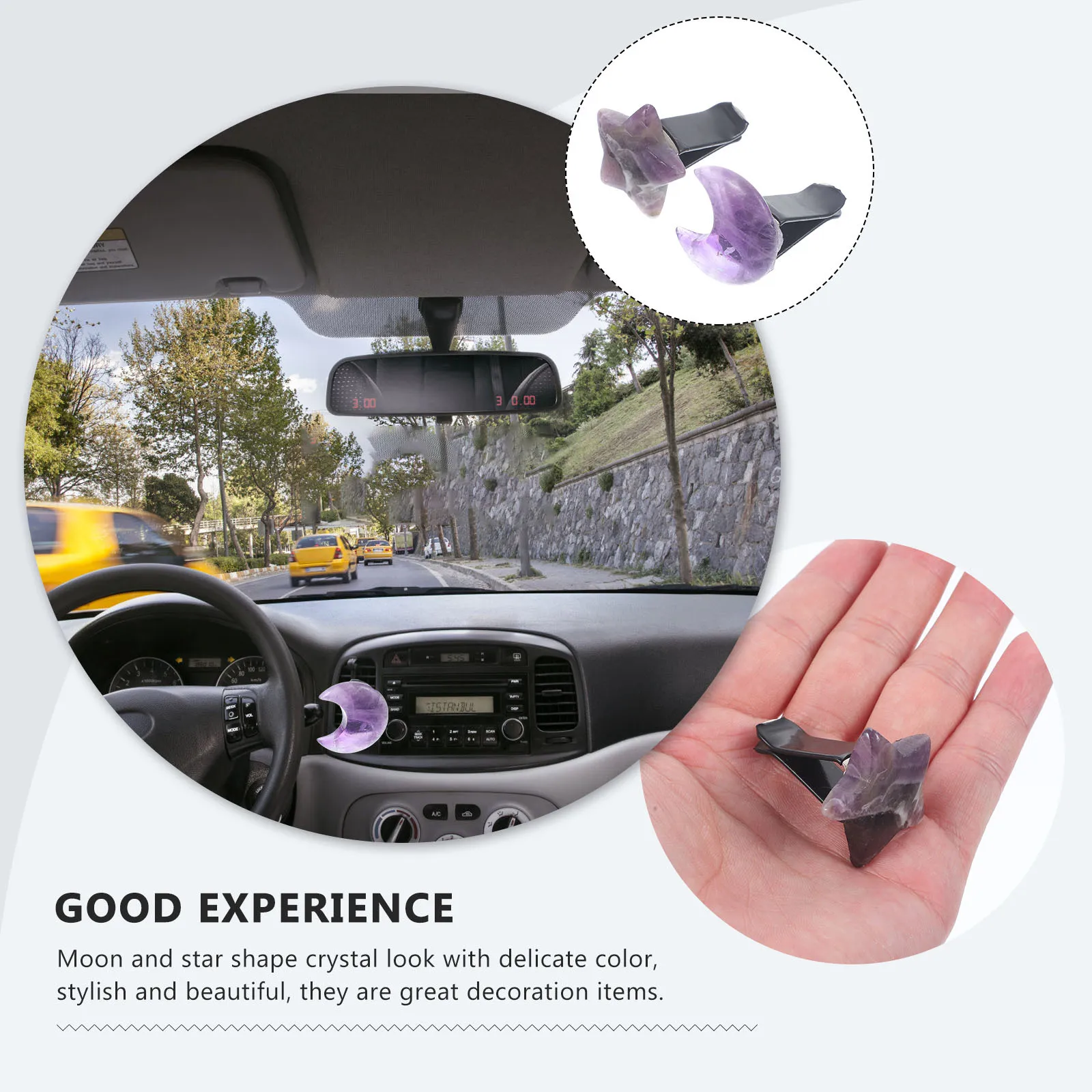 

2Pcs Car Air Vent Clips Moon Star Crystal Car Outlet Clip Auto Vent Decoration Dashboard Accessories Dashboard Decorations