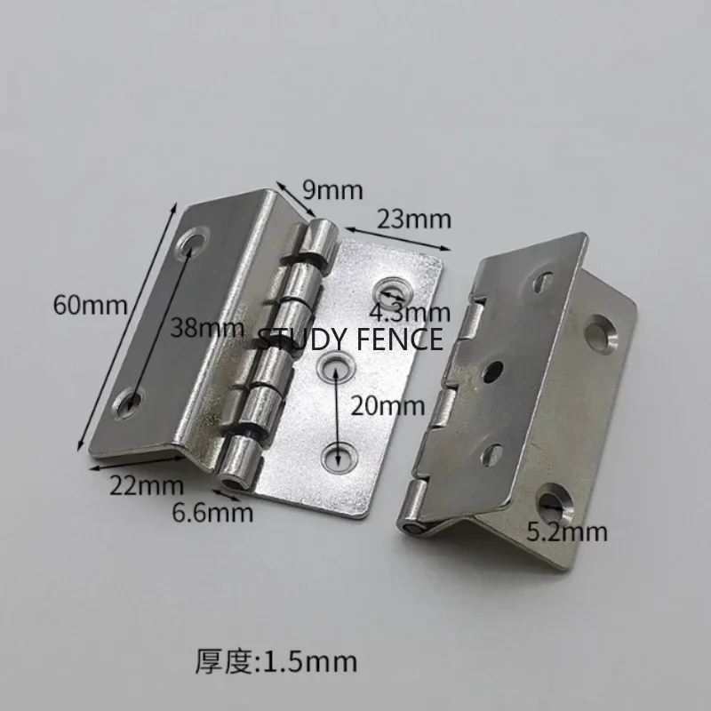 4pcs Metal Silver Cabinet Hinges Three Equivalent Folding Wooden Box Hinges Furniture Drawer Doors Hardware Accessories view 6