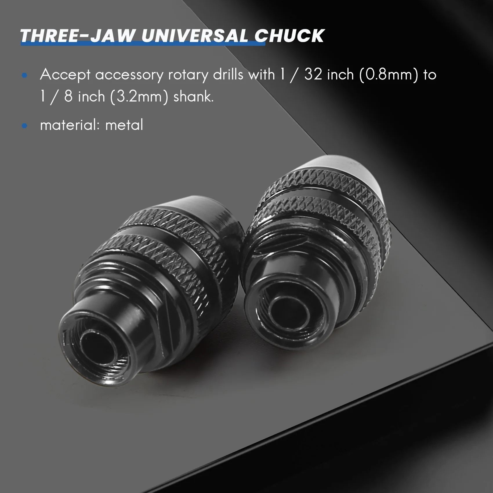 AC88 3Pcs Multi Quick Change Keyless Chuck Replacement for Dremel Rotary Tools 3000 4000 7700 8200 1/8-Inch Shank