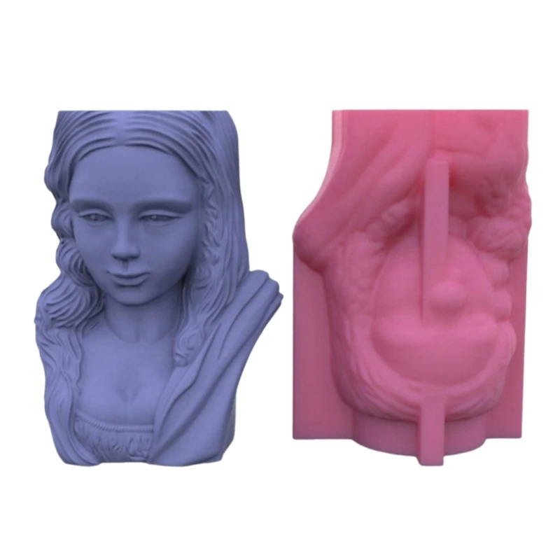 Silicone Casting Mold Girl Vase Mold Clay Moulds for Vases Pen Holder