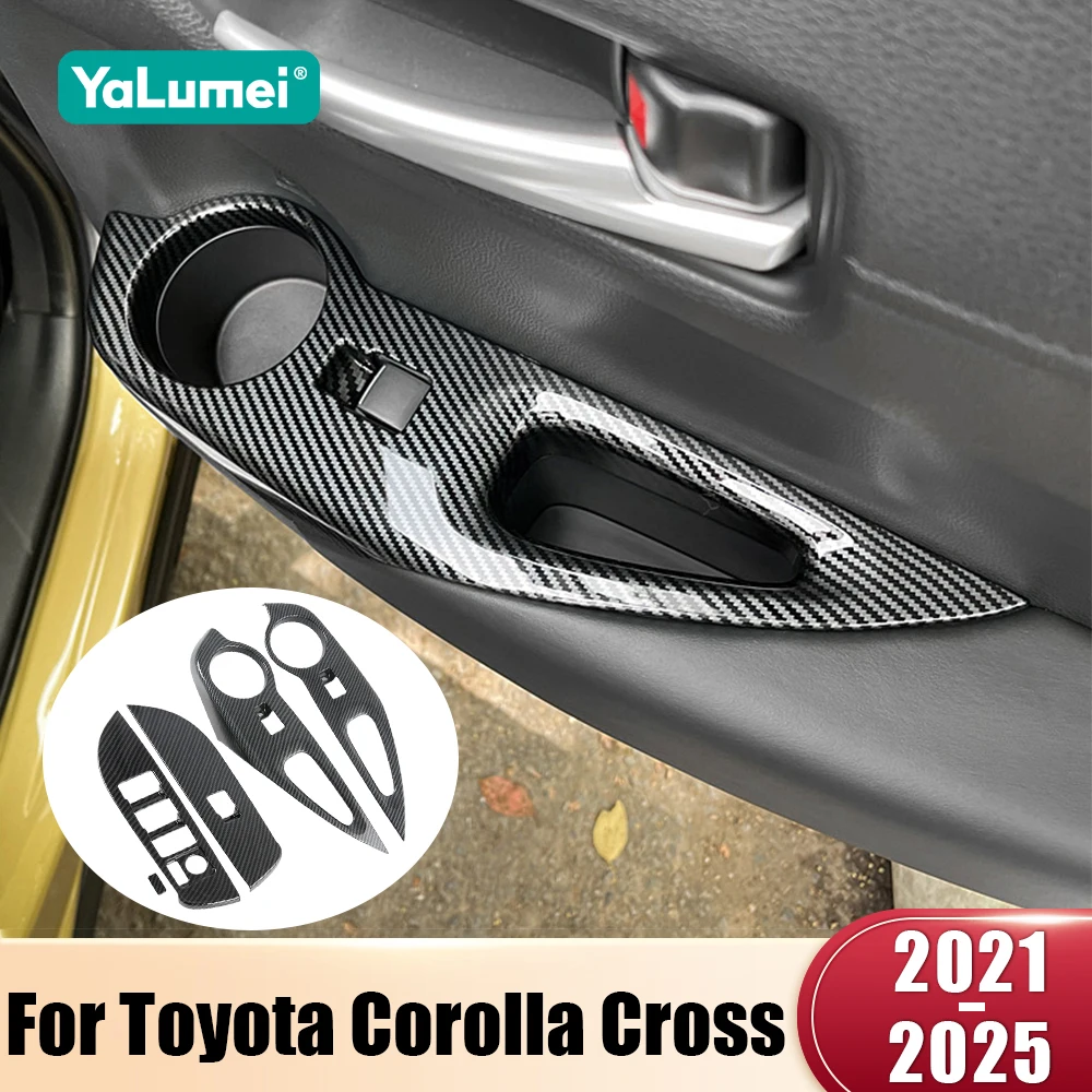 Für Toyota Corolla Kreuz XG10 2021 2022 2023 2024 2025 Hybrid ABS Auto Fenster Glas Lift Schalter Panel taste Abdeckung Trim Aufkleber
